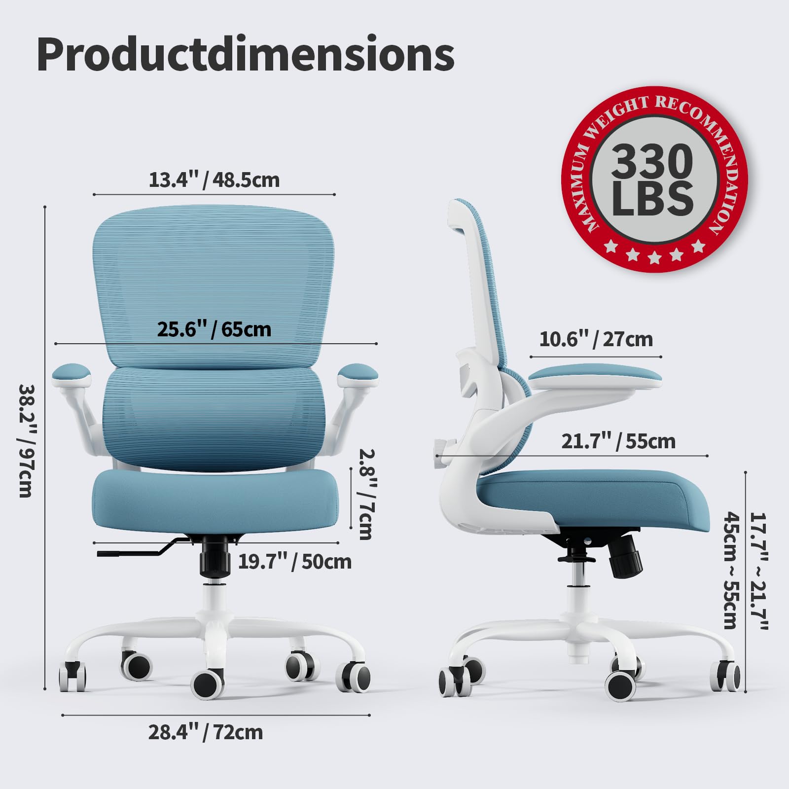 TRALT Office Chair adjustable lumbar support feature for personalized back comfort