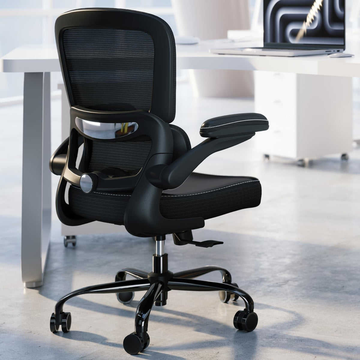 TRALT ergonomic office chair backrest with lumbar support enhances posture.