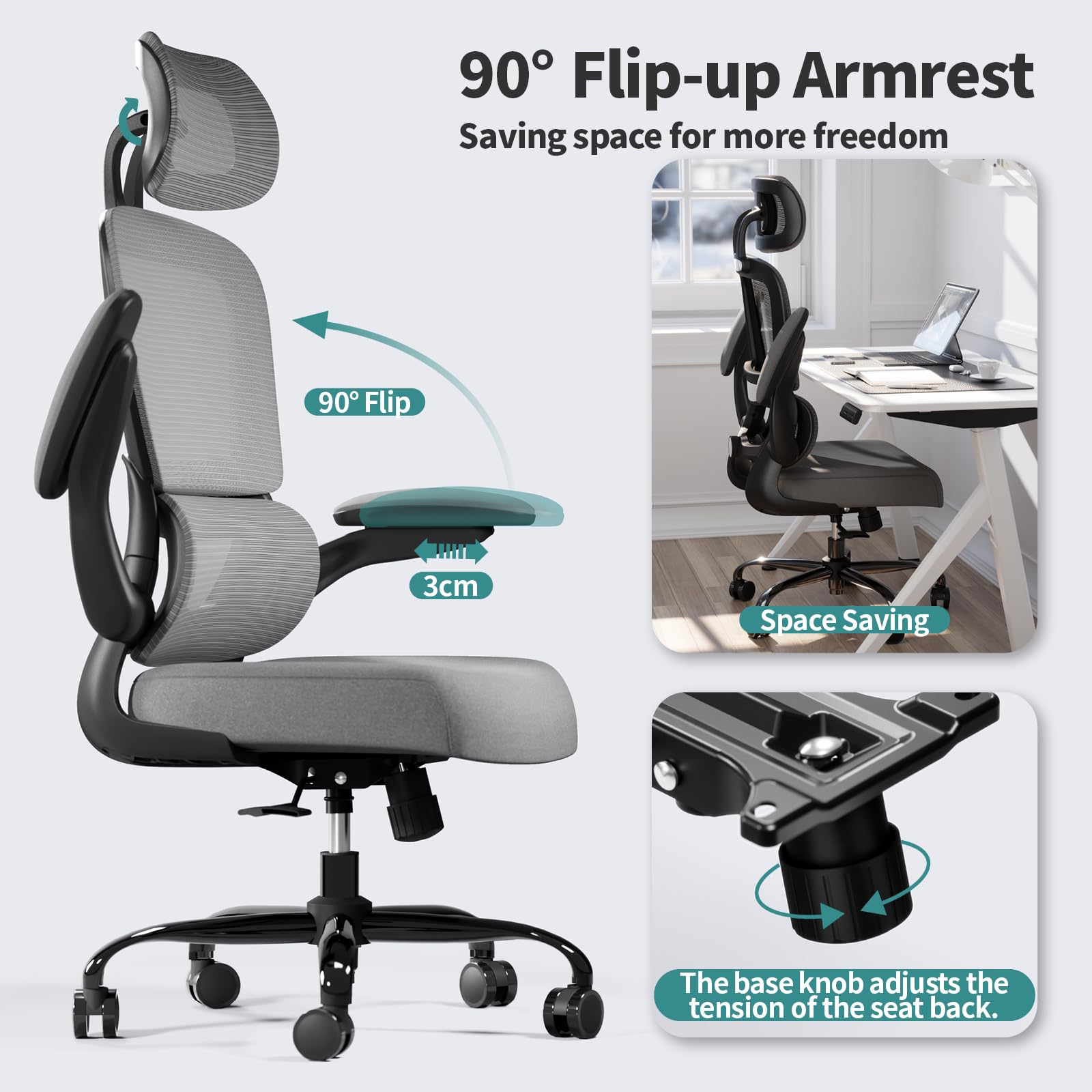 TRALT backrest recline feature supports posture with adjustable tilt
