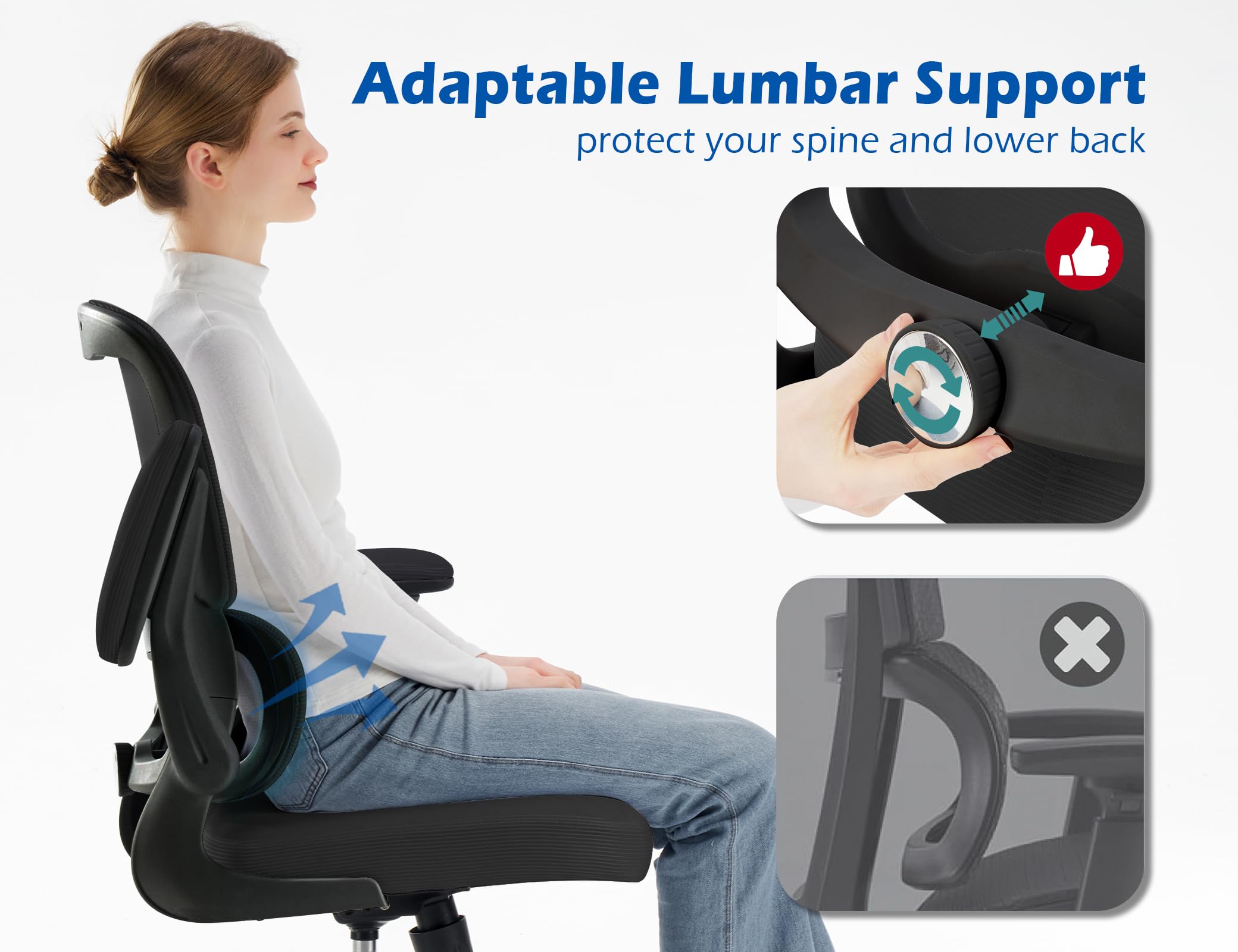 TRALT breathable mesh back promotes airflow for all-day comfort.