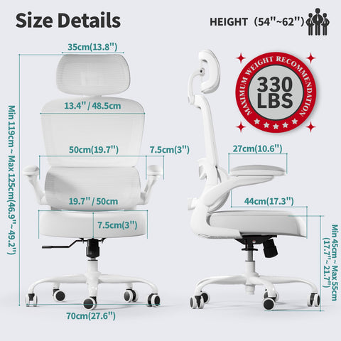 TRALT office chair breathable mesh seat promotes airflow for cooler seating.