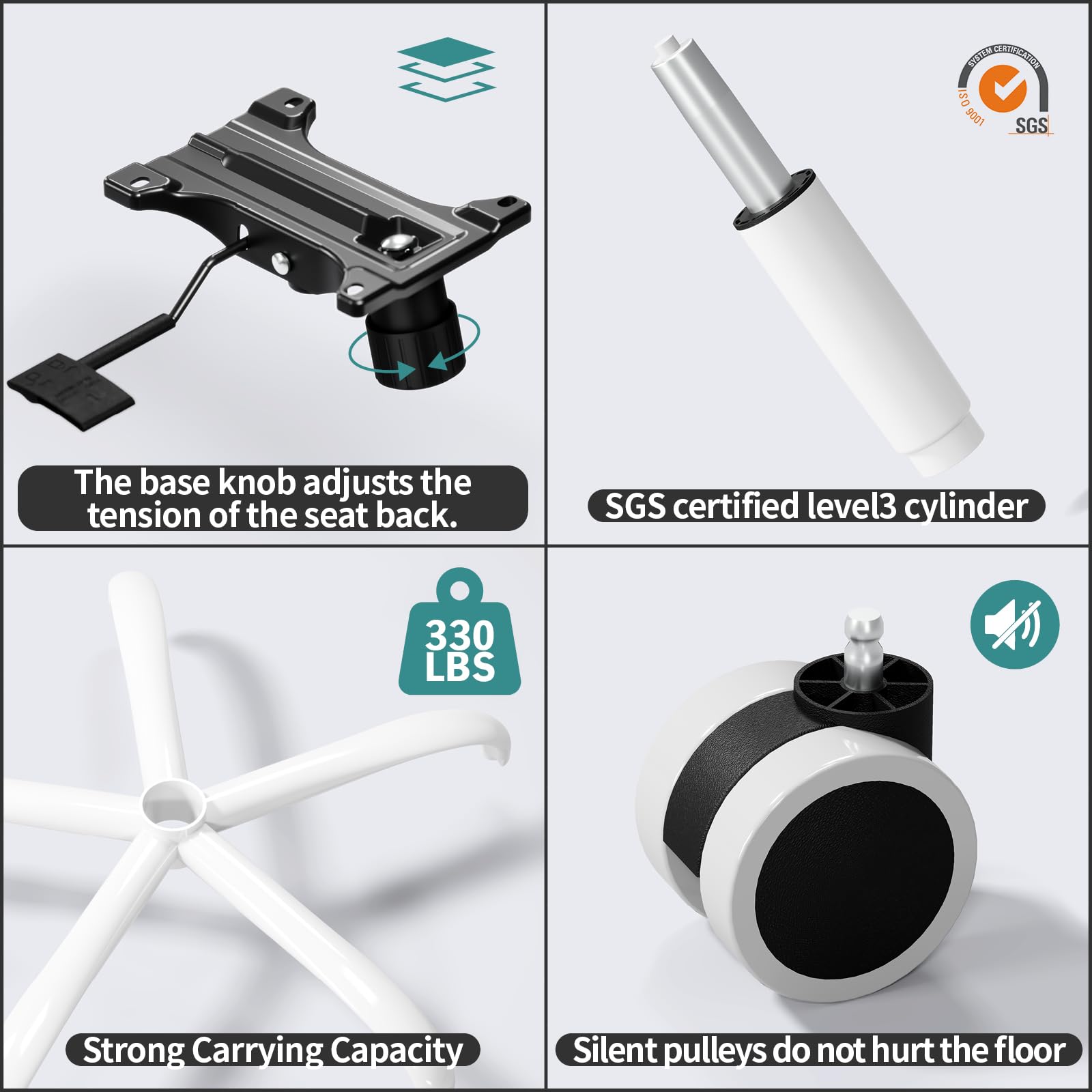 TRALT durable metal base provides stability during intense work or gaming.