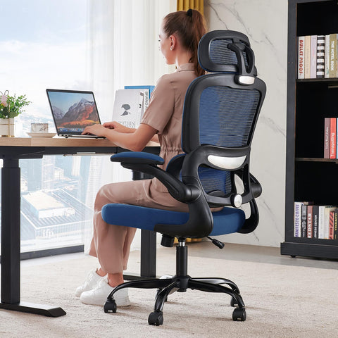 TRALT ergonomic office chair with head support for focused work