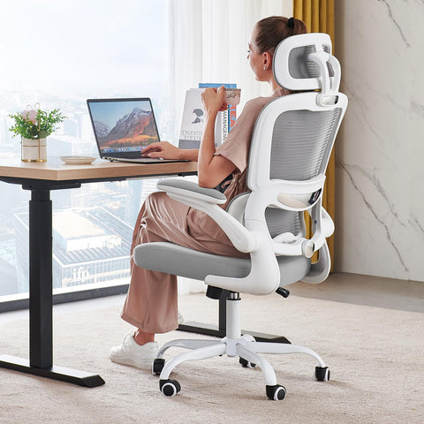 TRALT office chair ergonomic headrest supports posture during long work sessions