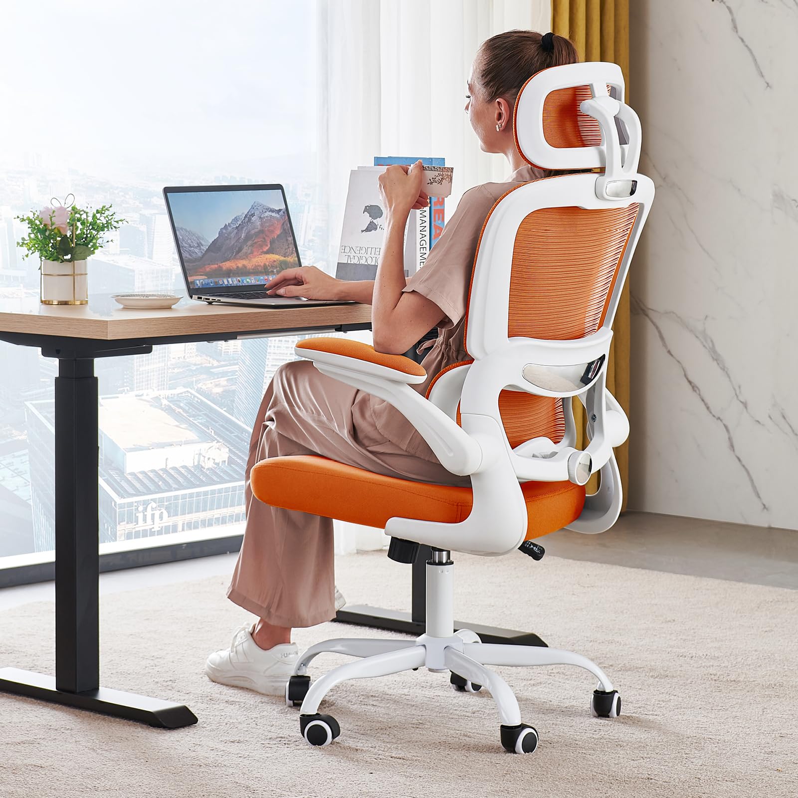 TRALT office chair ergonomic headrest for enhanced posture during long work sessions