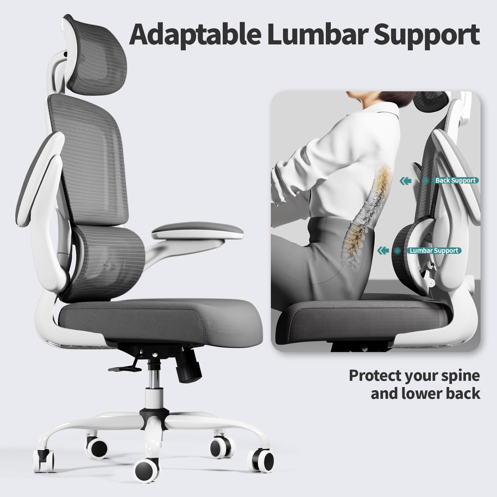 TRALT office chair five point base delivers stable support during movement