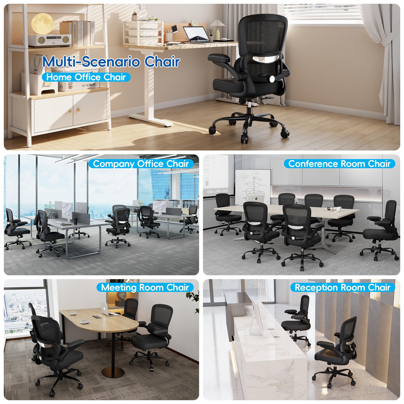TRALT chair with flip-up armrests demonstrates space-saving design.