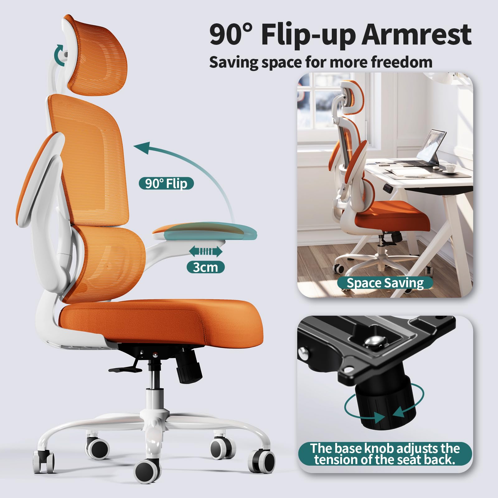 TRALT flip-up armrests adapt to different tasks