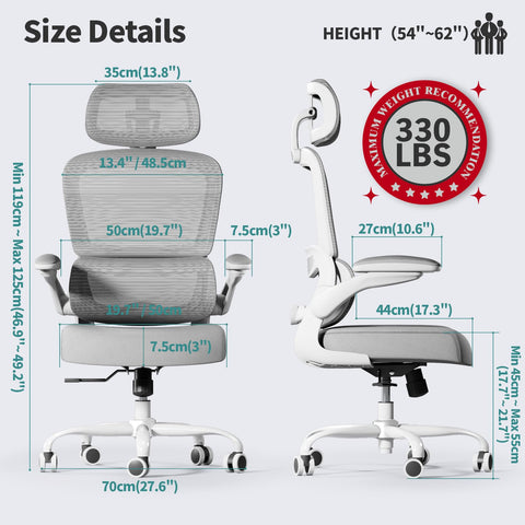 TRALT office chair with lumbar support for better posture
