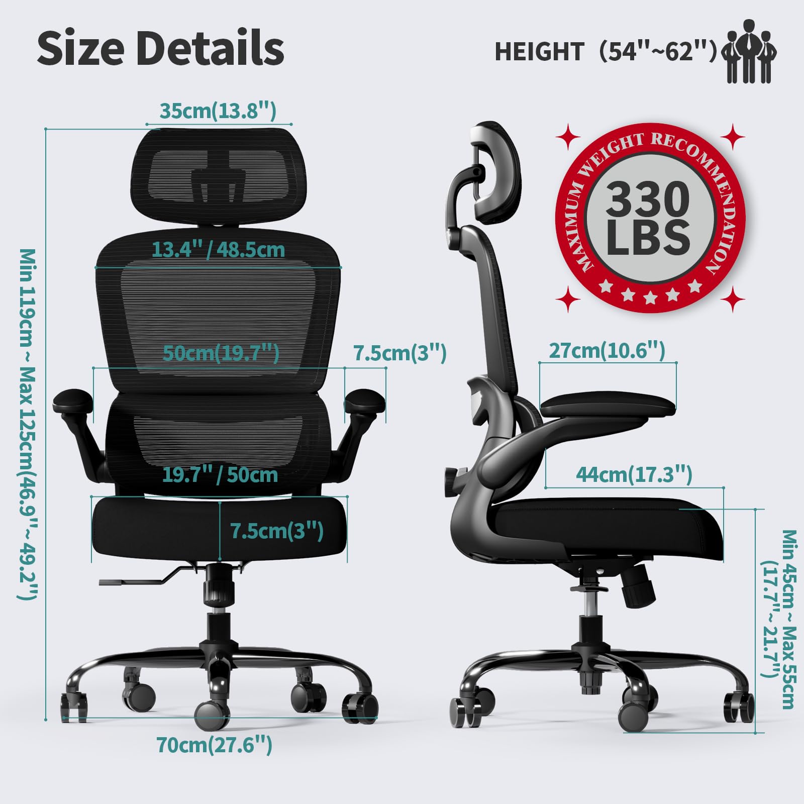 TRALT ergonomic mesh seat provides breathable comfort during long days.