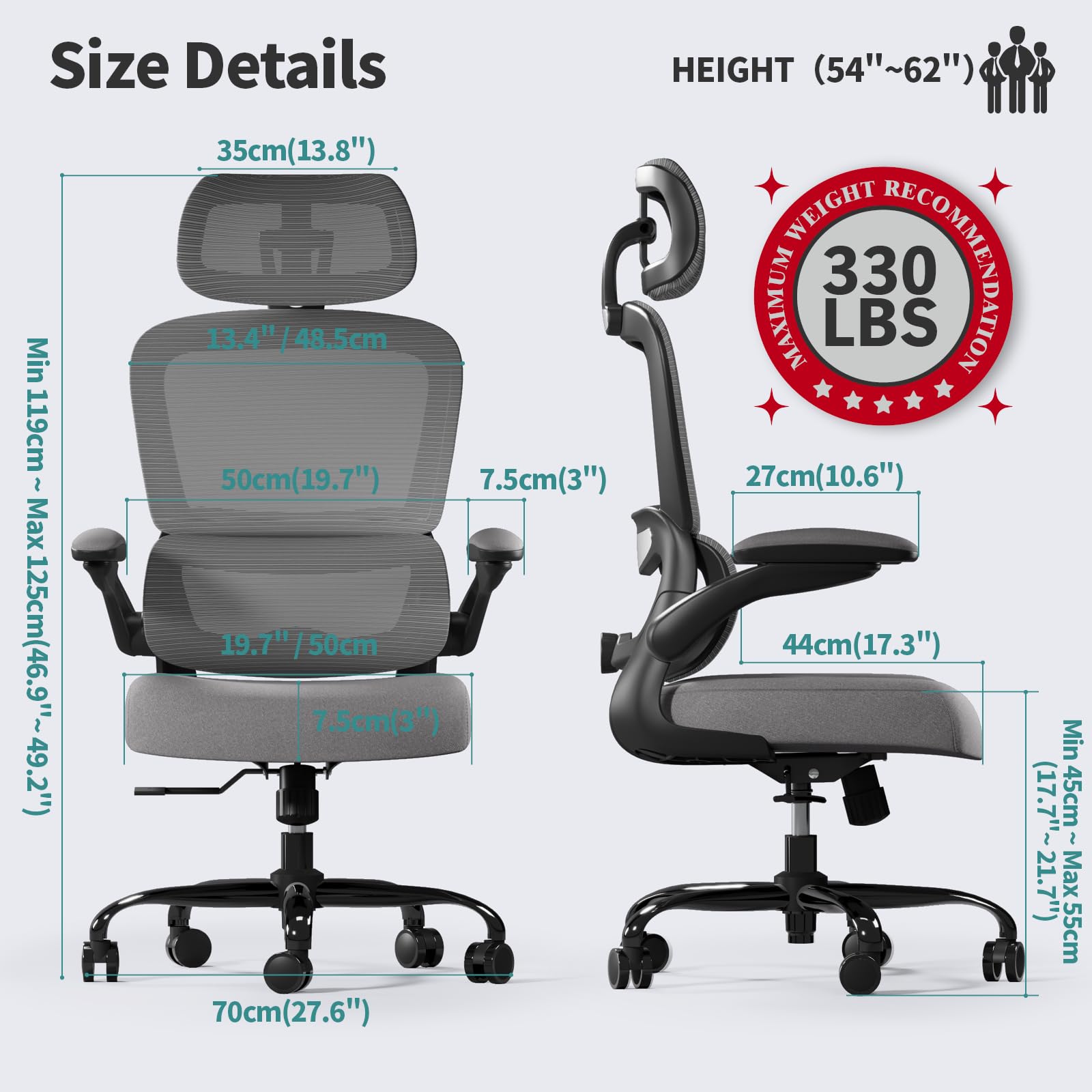 TRALT Office Chair mesh seat promotes airflow for cooler seating