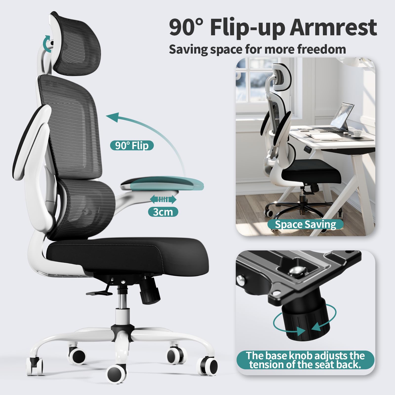 TRALT adjustable seat height suits different desks and users