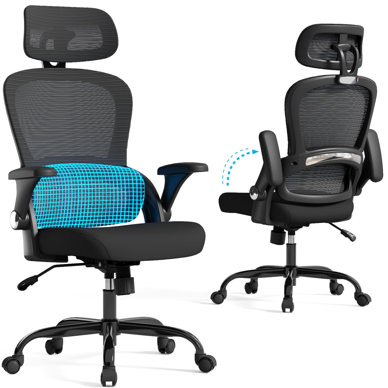 TRALT Office Chair sleek black finish to suit any home office