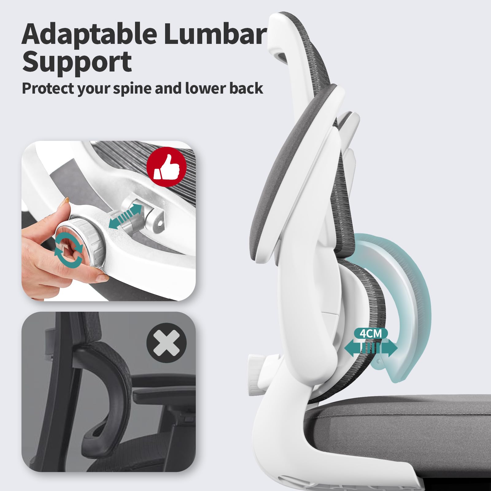 TRALT office chair sturdy 5-point base ensures stability