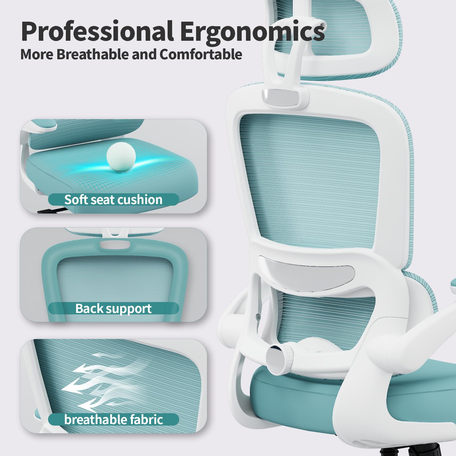 TRALT backrest tilt enables upright or relaxed seating