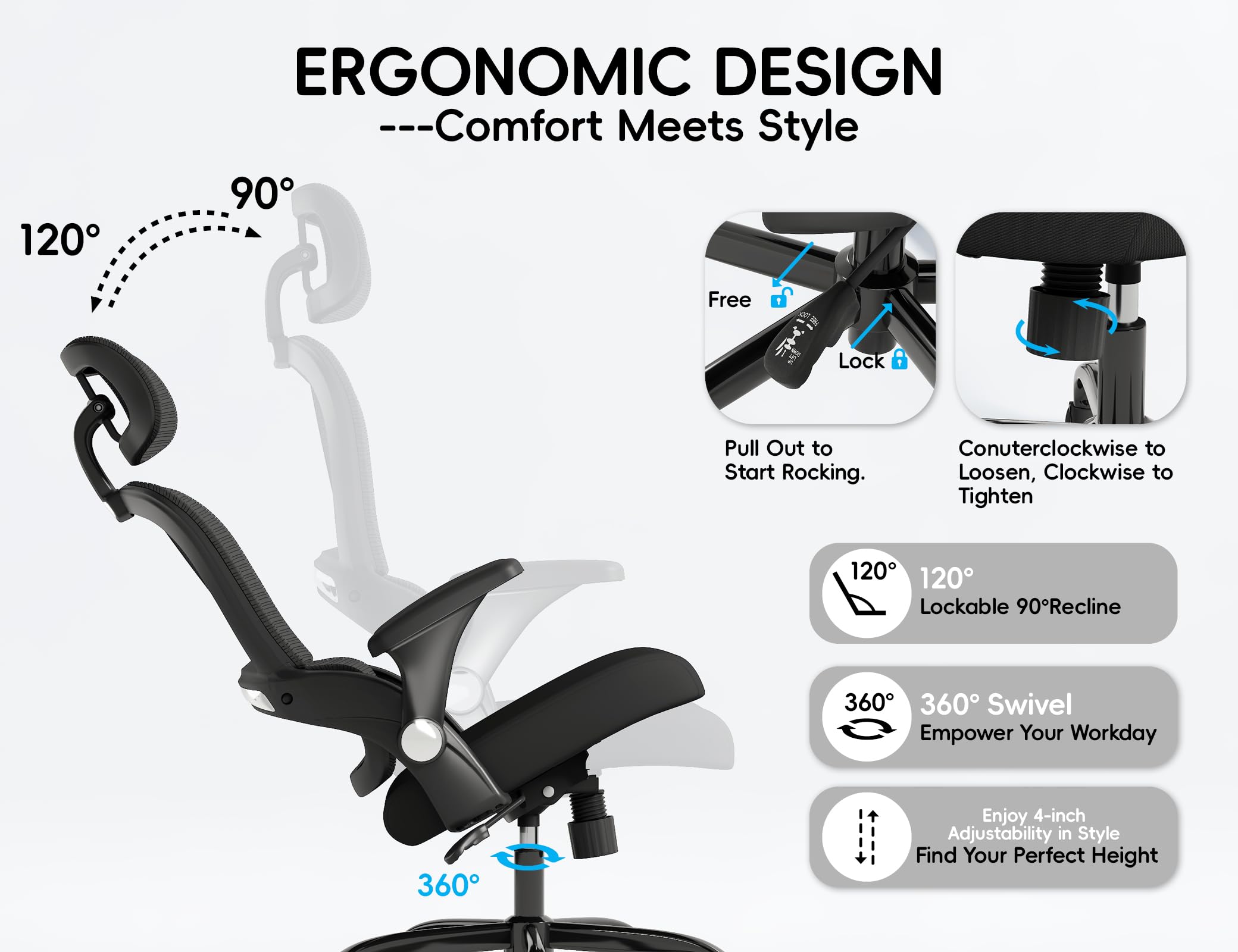 TRALT Office Chair wide-seat big-tall design for larger users