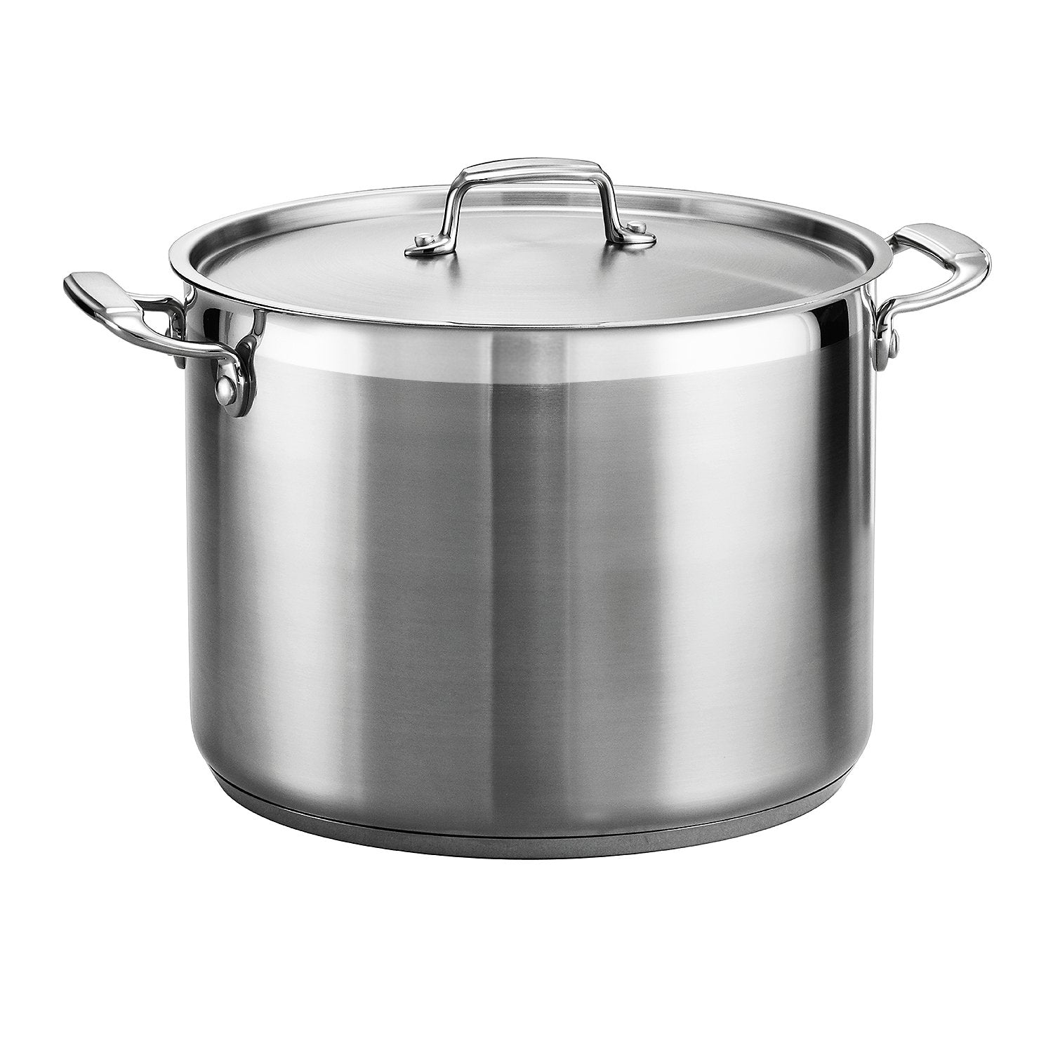 Tramontina Gourmet 16qt stock pot on stove ready for large batches