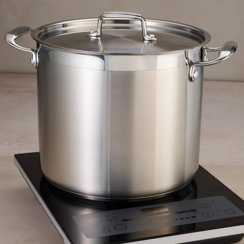 Dishwasher-safe Tramontina Gourmet stock pot for easy cleanup