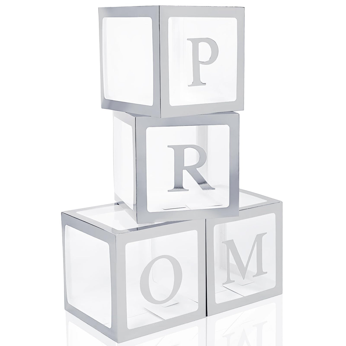 Trandraft prom boxes with letters showcase clear balloons for graduation decor.