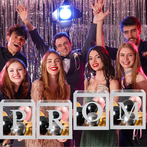 Prom letter boxes create multi-balloon centerpieces that stand out.
