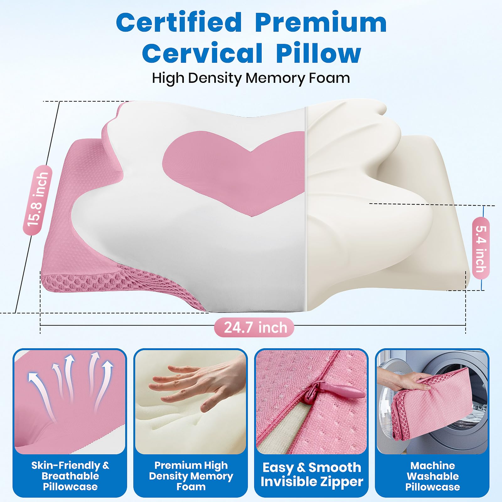 TranquilMoments pillow shows arm wrap indentations for relaxed shoulder comfort.
