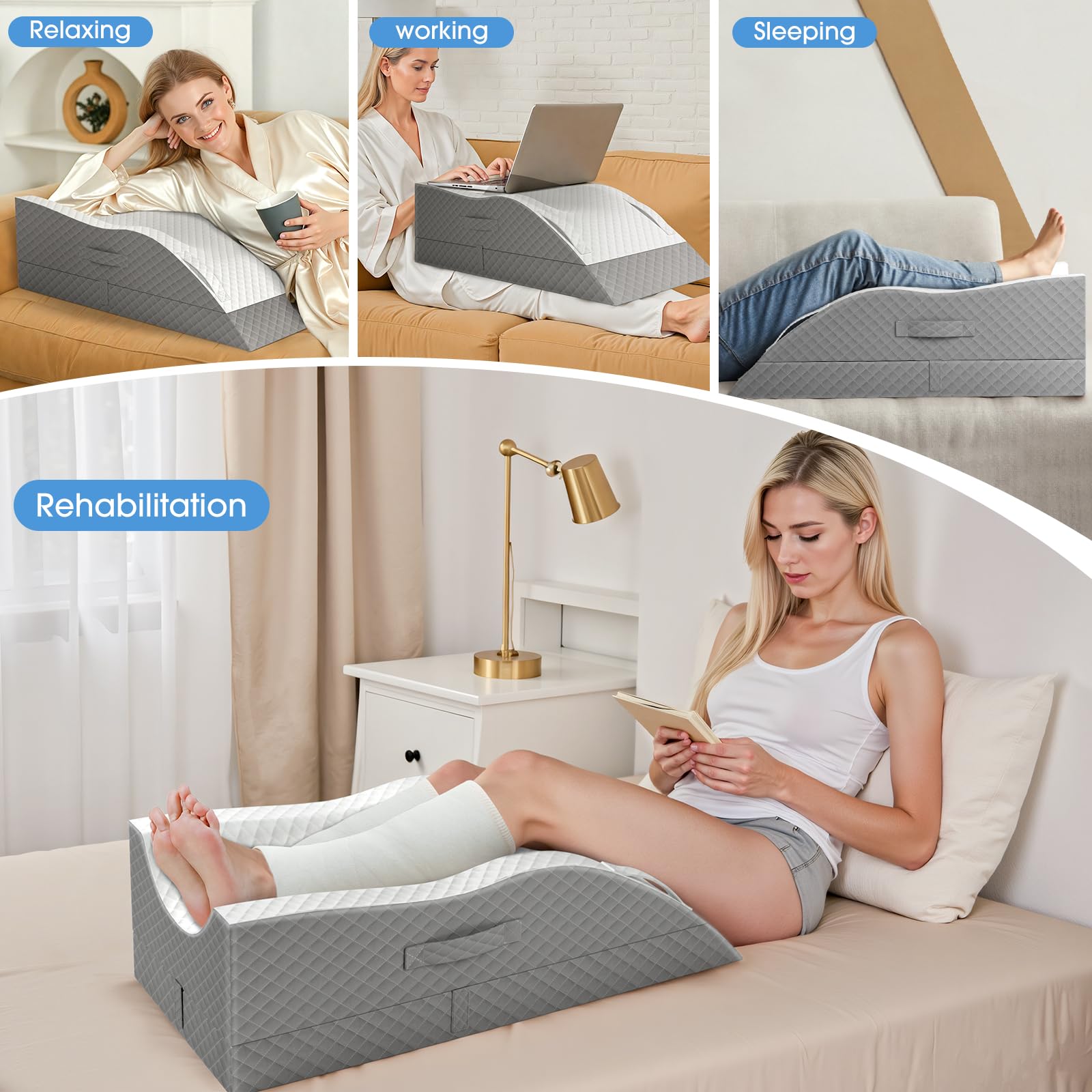 TranquilRelax ankle support pillow promotes proper leg alignment