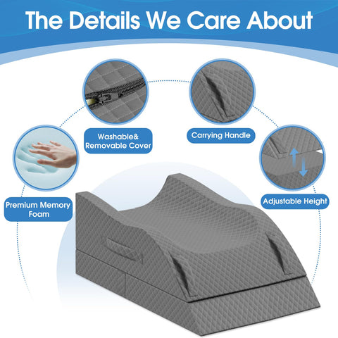 TranquilRelax pillow used on bed for elevated legs and better posture