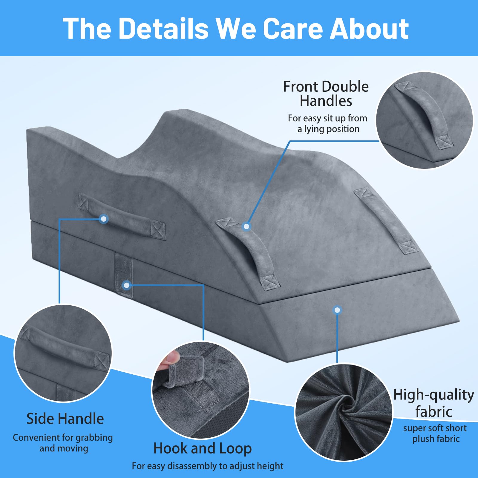 Front and side handles enable easy repositioning with either hand.