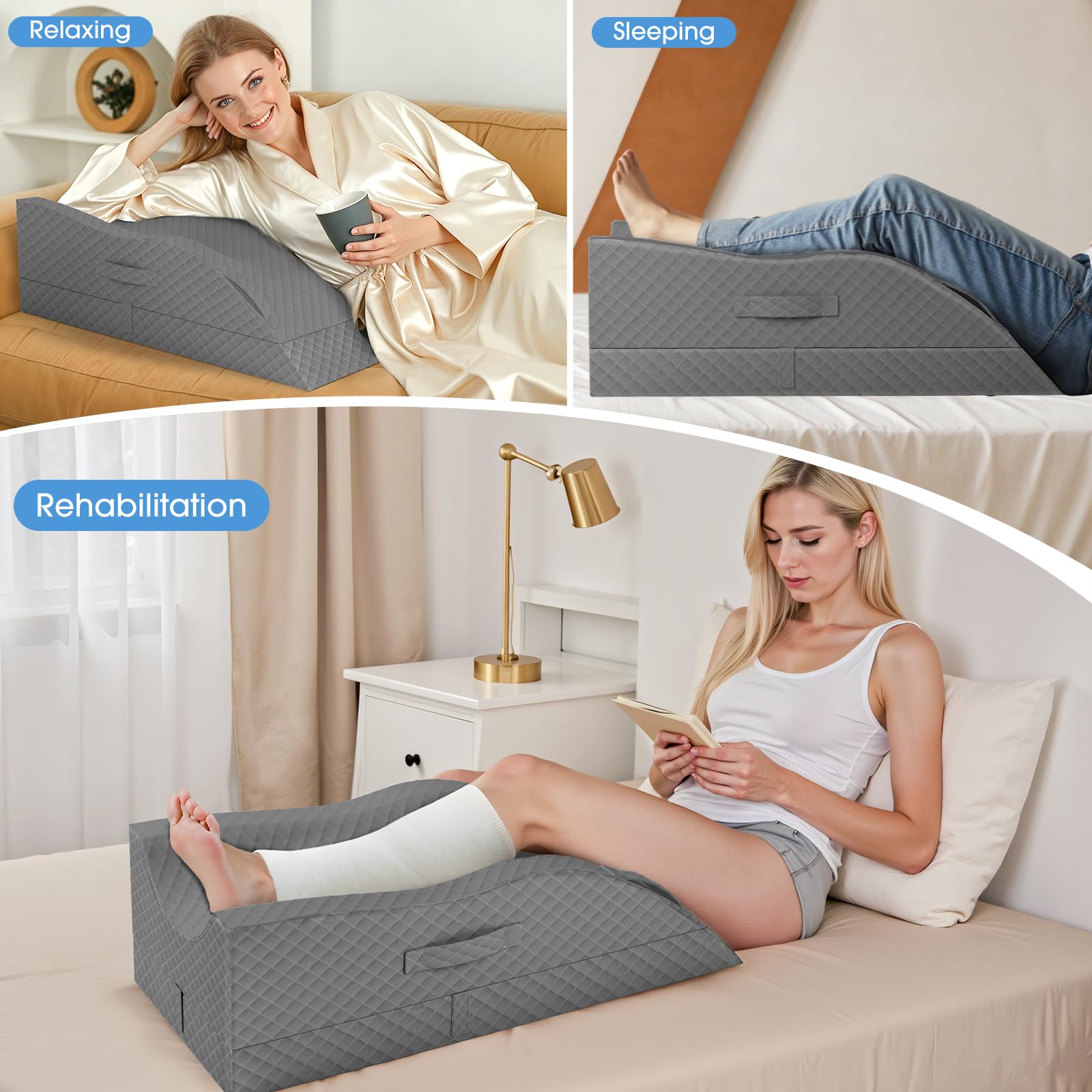 TranquilRelax Elevation Pillow at 9-inch height offers deeper elevation and comfort.