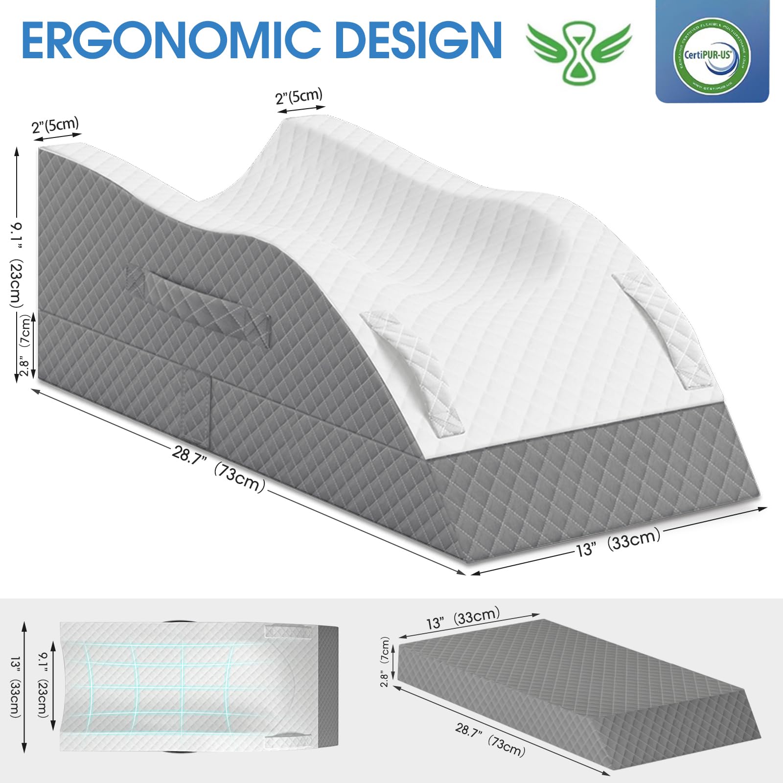 TranquilRelax leg wedge pillow after surgery for stable leg elevation