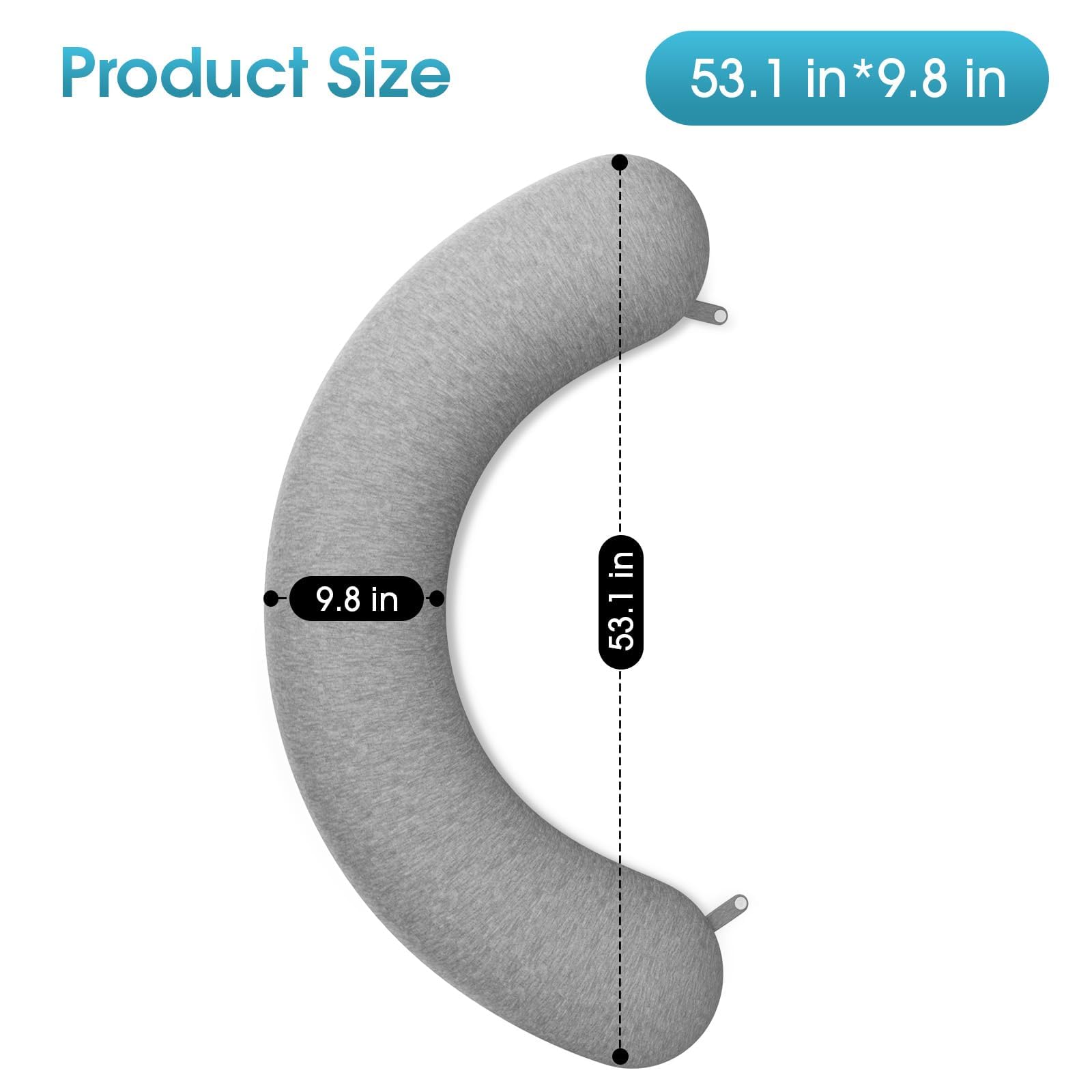 TranquilRelax memory foam long pillow offers leg and hip support for restful nights.