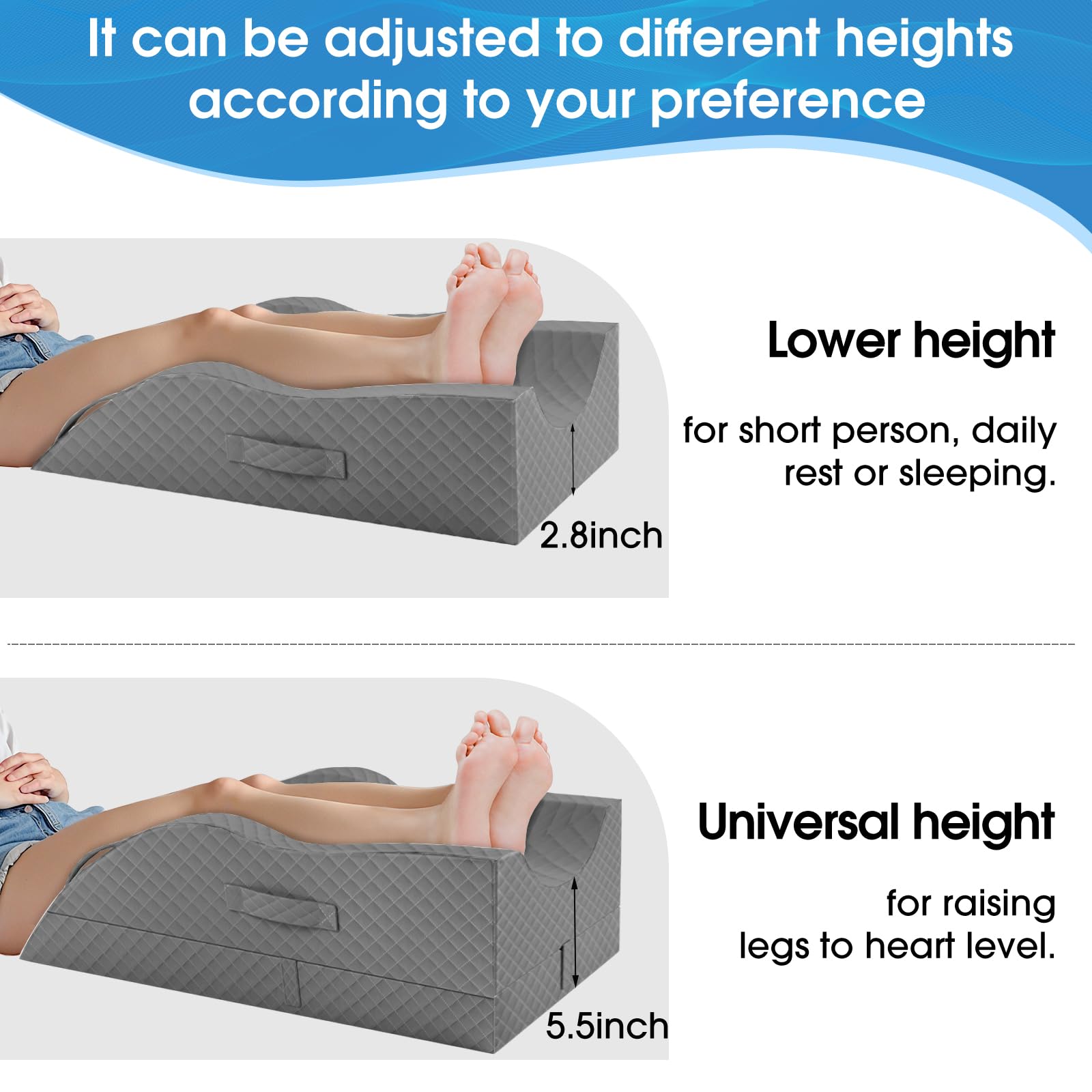 TranquilRelax post-surgery-friendly elevation pillow in a calm bedroom setup