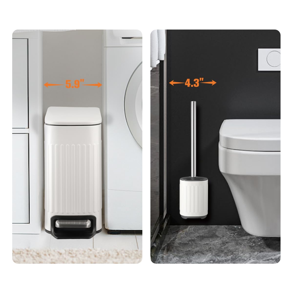TrashAid bathroom trash can soft-close lid for quiet operation.