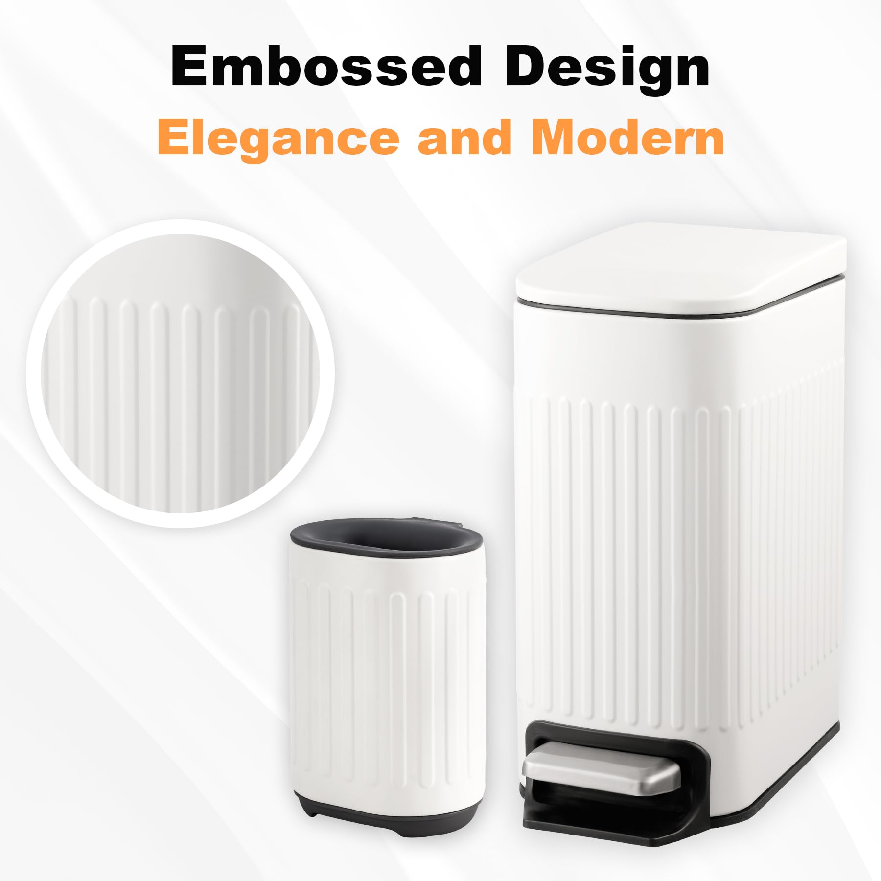 TrashAid slim stainless steel bin fits neatly into corners.