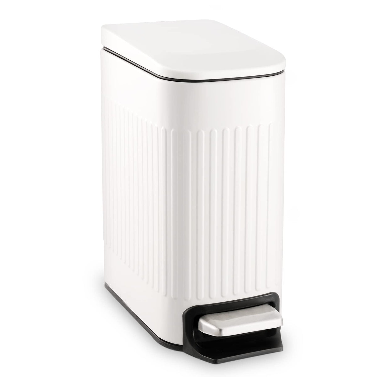 TrashAid Slim trash can with lid soft close showcasing quiet disposal benefits