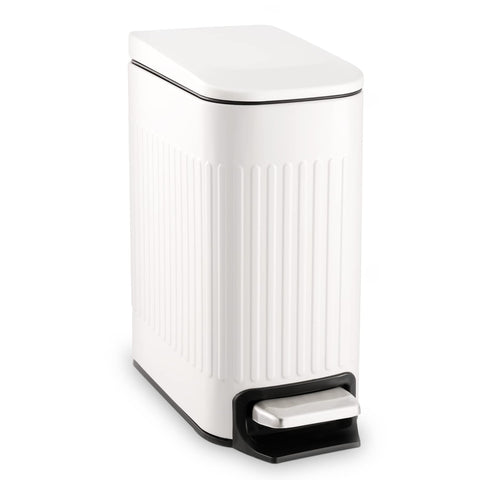TrashAid Slim trash can with lid soft close showcasing quiet disposal benefits