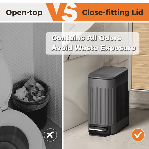 TrashAid odor containment keeps smells sealed when the lid is closed.