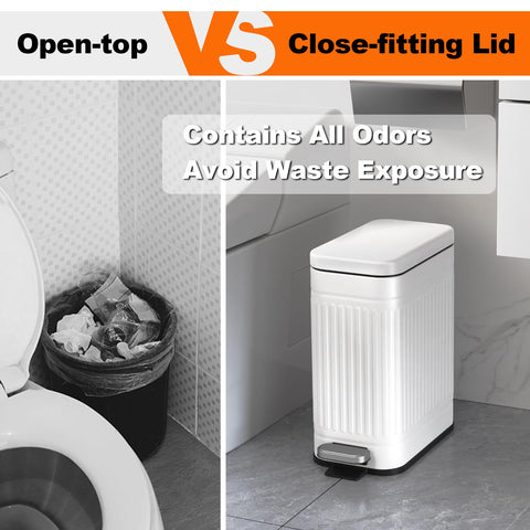 TrashAid can with built-in handle makes disposal easy.