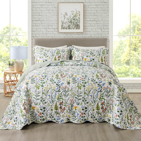 Travan garden floral quilt cover with vibrant print and soft microfiber.