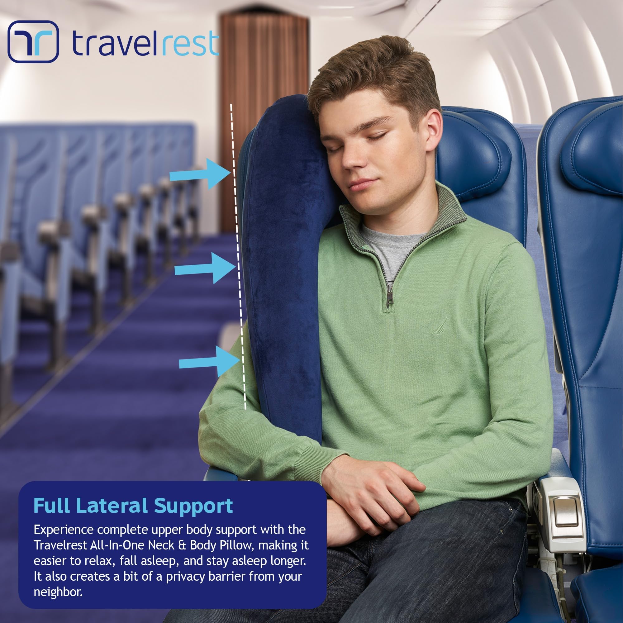 Travelrest headrest on car seat demonstrating versatile support.