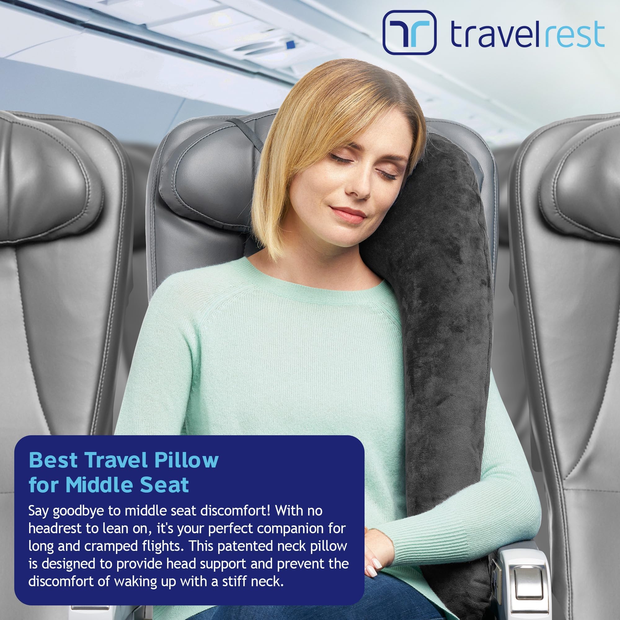 TRAVELREST headrest support for car sits behind your neck during road trips.