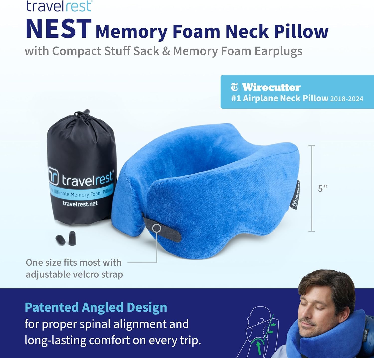 Travelrest Nest neck pillow with angled back design improving neck alignment