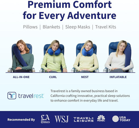 Travelrest Nest pillow features non-slip back for stable resting