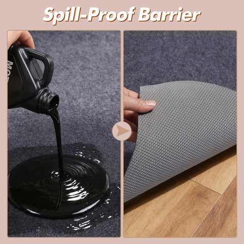 Close-up of felt layer on TravLand pad for firm rug grip