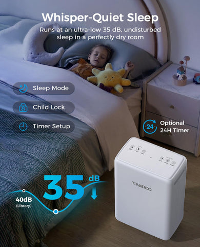 Trazico auto defrost maintains performance in cooler basements.