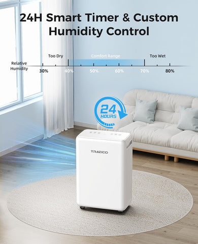 Trazico digital control with timer enables scheduled operation and safety lock.