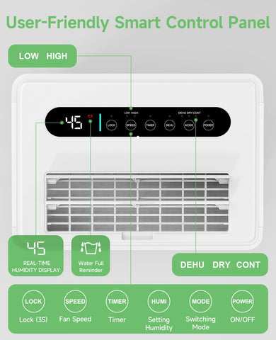 Trazico quiet dehumidifier operating at 39 dB in a bedroom