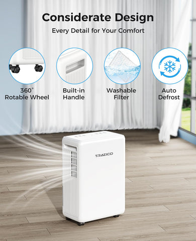 Trazico washable filter supports ongoing efficiency with easy cleaning.
