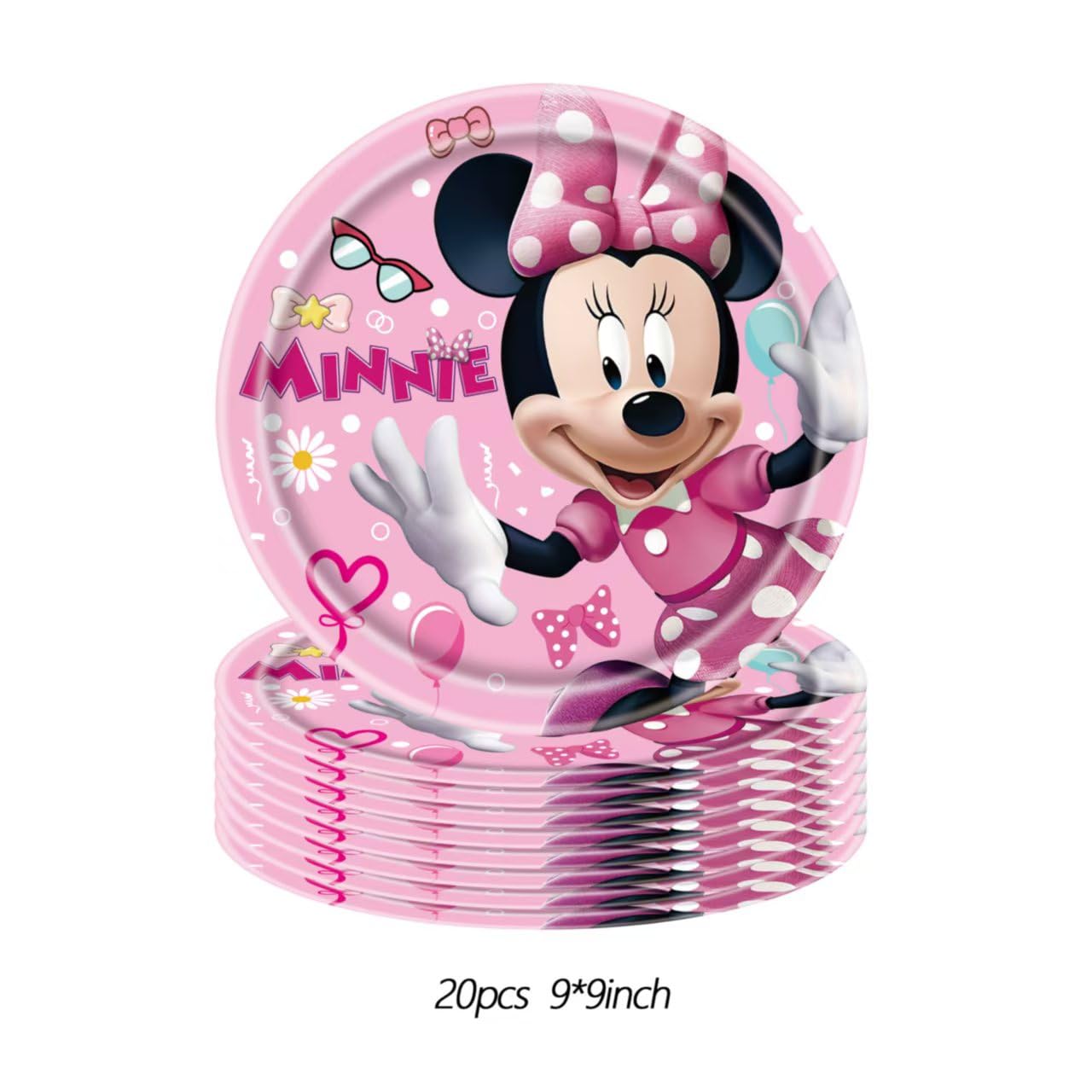 TREANY Minnie pink cups keep drinks accessible for guests.