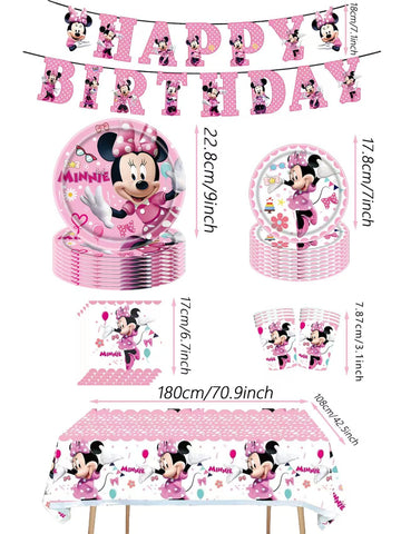 TREANY Minnie pink plates create a festive dining base.